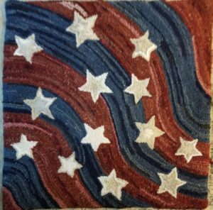 Hooked sample of the pattern Thank You for Your Service