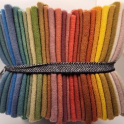Bundle of various colored wools.